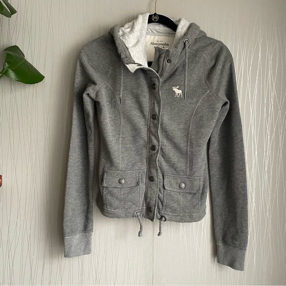 Abercrombie & Fitch Gray Hooded Jacket Womens size XS - Picture 1 of 8